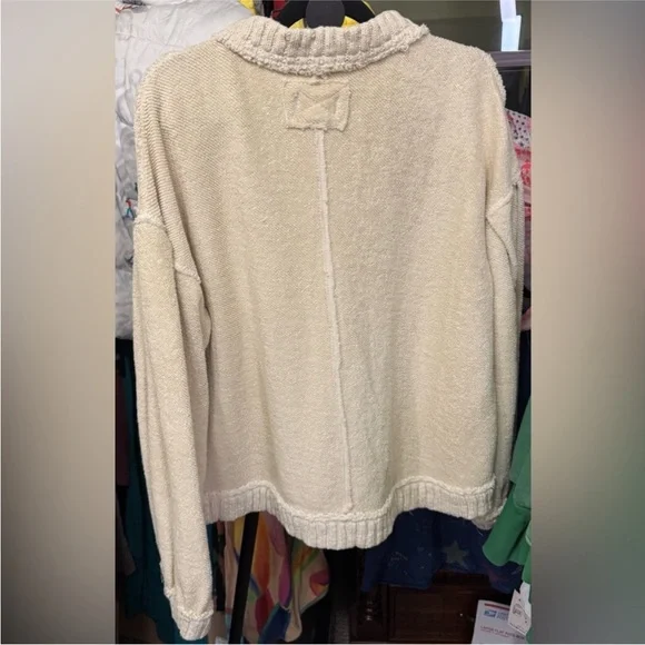 NWOT Free People We The Free Cute In This Cardi - Tea Ivory Cream - Large - Picture 9 of 10